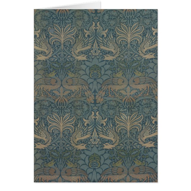 Cartão Peacock e Dragon por William Morris (Frente)