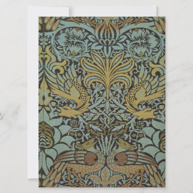 Cartão Peacock e Dragon (por William Morris) (Frente)