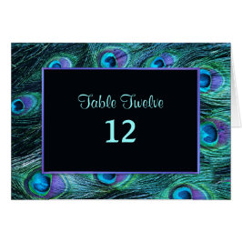Cartão Peacock Feather Drama - Table Seating Number