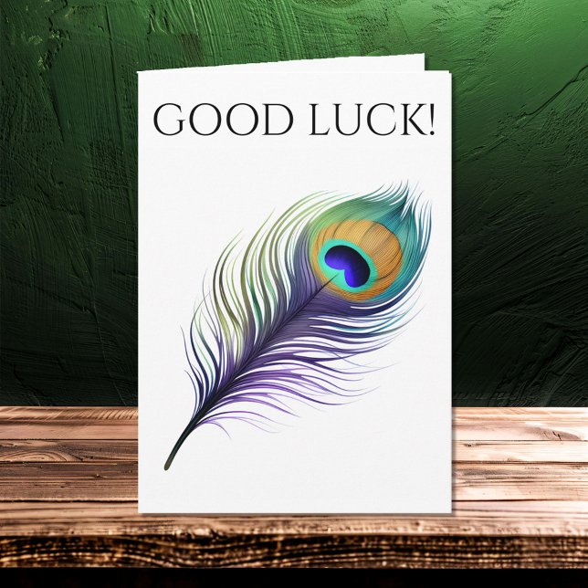 Cartão Peacock Feather Good Luck Card (Criador carregado)