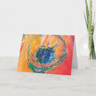 Cartão Peacock Feather Saudações