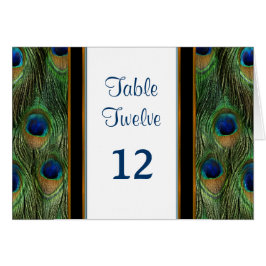 Cartão Peacock Feather Wedding - Table Seating Number