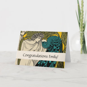 Cartão Peacock Fine Art Bird Nouveau