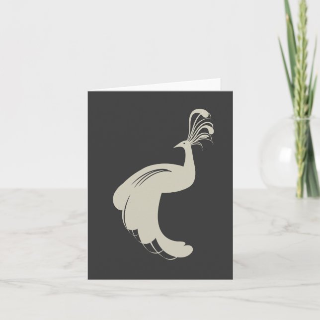 Cartão PEACOCK FLOURISH in TAN Notecard (Frente)