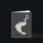 Cartão PEACOCK FLOURISH in TAN Notecard<br><div class="desc">The elegant peacock says it all. A classic icon in tan against a dark,  charcoal gray background. Sophisticated and modern. © 1201AM DESIGNS</div>