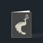 Cartão PEACOCK FLOURISH in TAN Notecard<br><div class="desc">The elegant peacock says it all. A classic icon in tan against a dark,  charcoal gray background. Sophisticated and modern. © 1201AM DESIGNS</div>