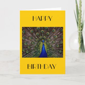 Cartão Peacock Happy Birthday card.