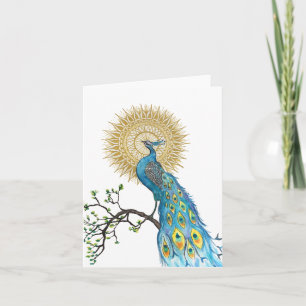 Cartão Peacock Mandala Folded Note Card