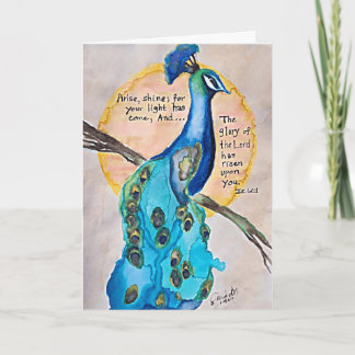 Cartão Peacock Shine Isaiah 60v1 