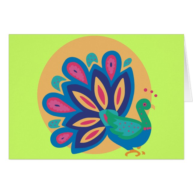 Cartão Peacock Um bonito (Frente Horizontal)