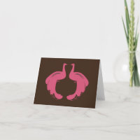 PEACOCKS in PINK Notecard