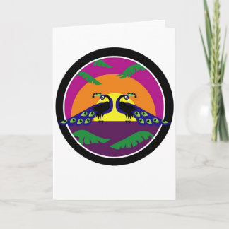 Cartão Peacocks no Sunset