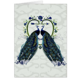 Cartão PEAFOWL paciock amor coração personalizado