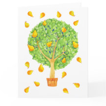 Pear Tree Pears Blank Big Greeting Card
