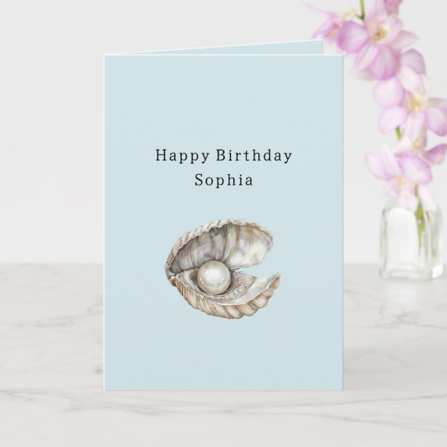 Cartão Pearls Shell Birthday  (Orquídea)