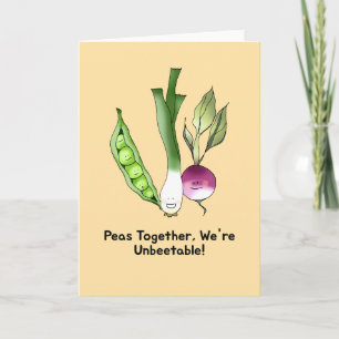 Cartão Peas e Veggie, melhores amigos, trocadilhos