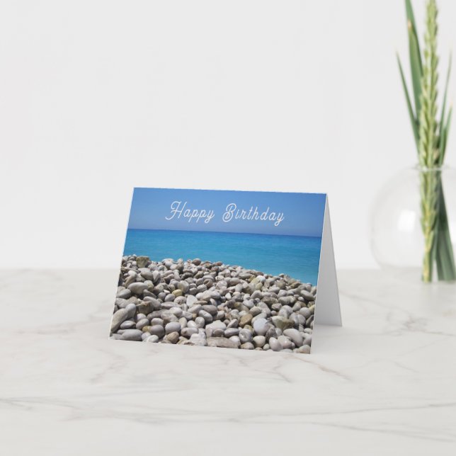 Cartão Pebble Beach e Sea View Birthday Card (Frente)