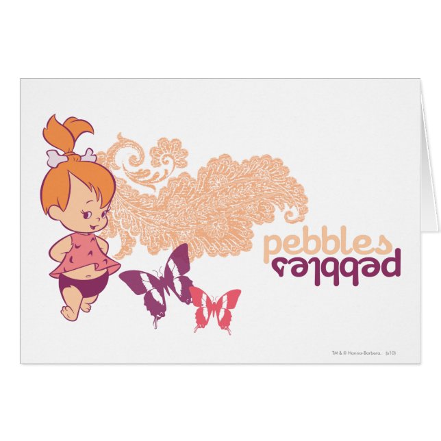 Cartão PEBBLES™ e borboletas (Frente Horizontal)