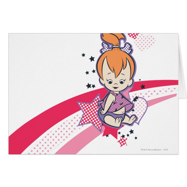 Cartão PEBBLES™ no arco-íris rosa (Frente Horizontal)