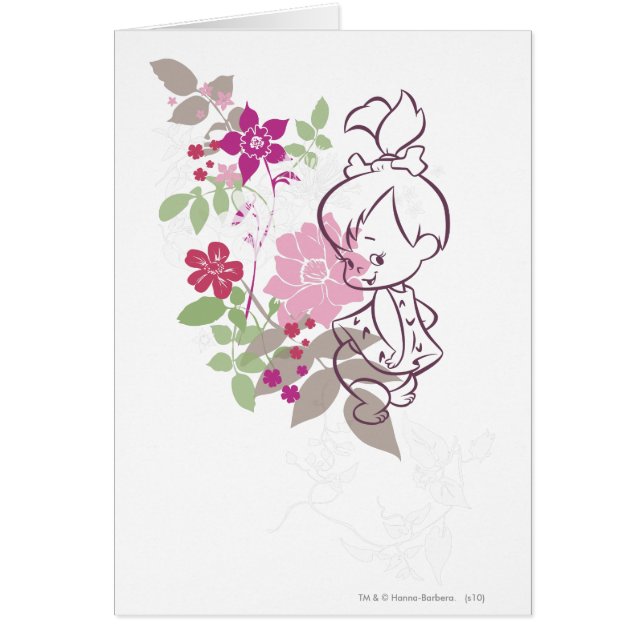 Cartão PEBBLES™ Uma Cutie Nas Flores (Frente)