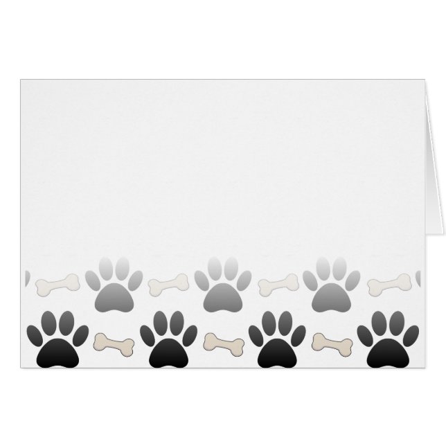Cartão Peças De Cães E Ossos Com Gradação (Frente Horizontal)