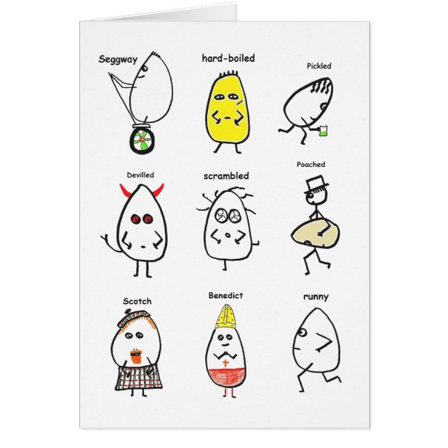 Cartão Peças de Ovo Engraçadas (Frente)