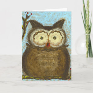 Cartão PedagogyGreetings: Owl Winterberry