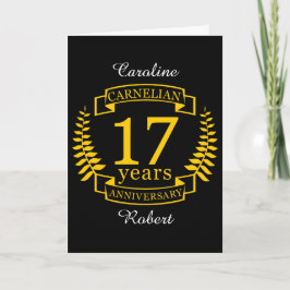 Cartão Pedra Carneliana aniversário de casamento 17 anos