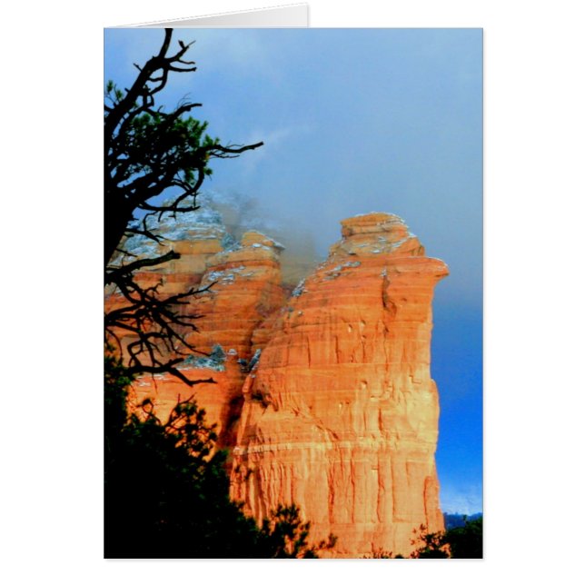 Cartão Pedra de Coffeepot na neve (Frente)