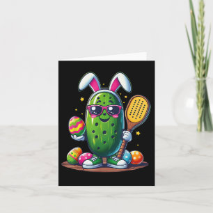 Cartão Pedra De Páscoa Engraçada Jogando Pickleball Paddl