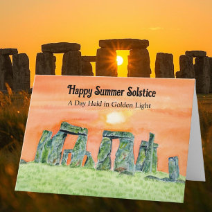 Cartão Pedra Feliz Solstício de Verão Stonehenge