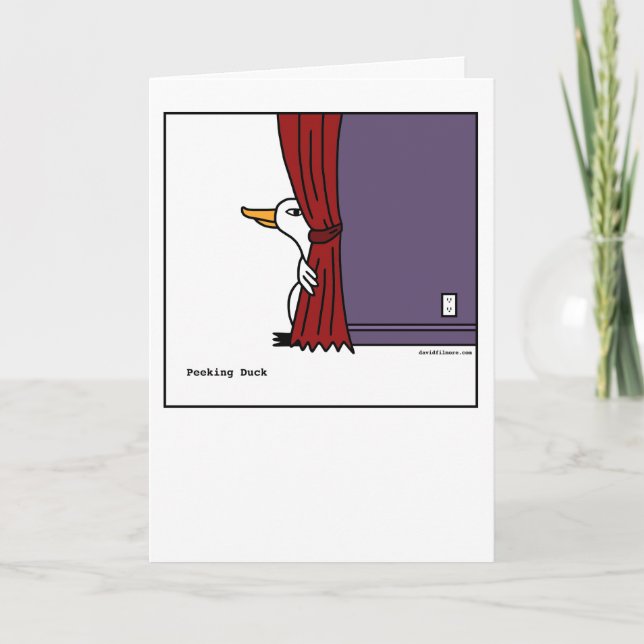 Cartão Peeking Duck - Greeting Card (Frente)