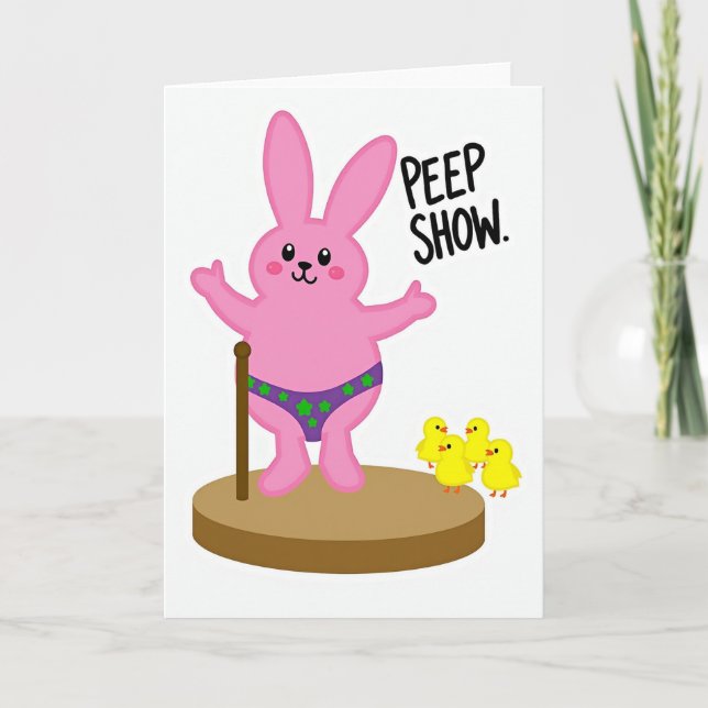 Cartão Peep Show Rabbit Funny Card (Frente)