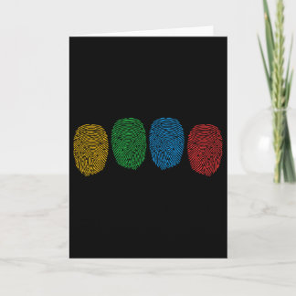 Cartão Pegada de Dedos Conscientização do Autismo Neurodi
