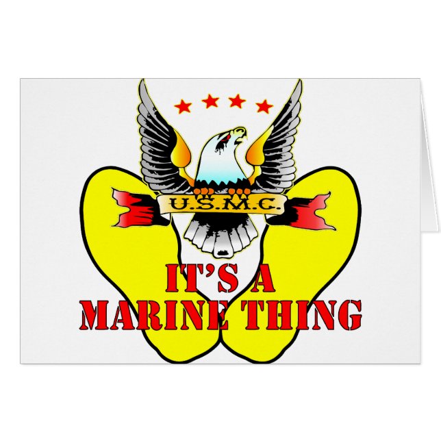 Cartão Pegadas amarelas da USMC É uma coisa marinha (Frente Horizontal)