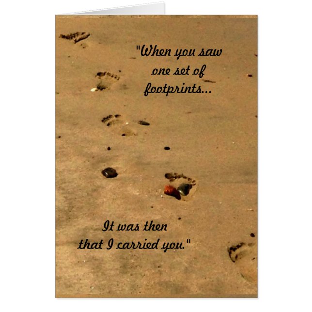 Cartão Pegadas na areia (Frente)