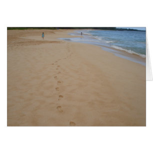 Cartão Pegadas na areia