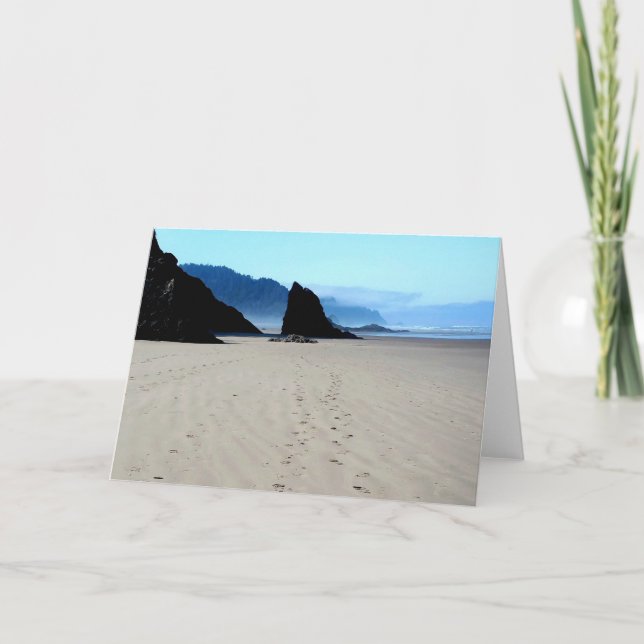 Cartão Pegadas Na Areia (Frente)