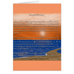 Cartão Pegadas no poema da areia