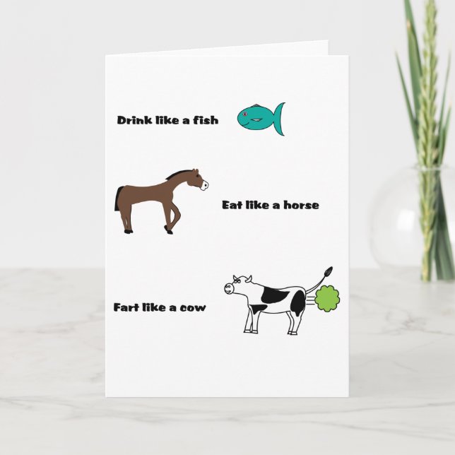 cartão Peidar Como uma Vaca (Frente)