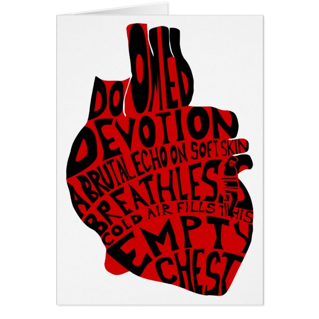 Cartão peito vazio: coração anatômico (Frente)