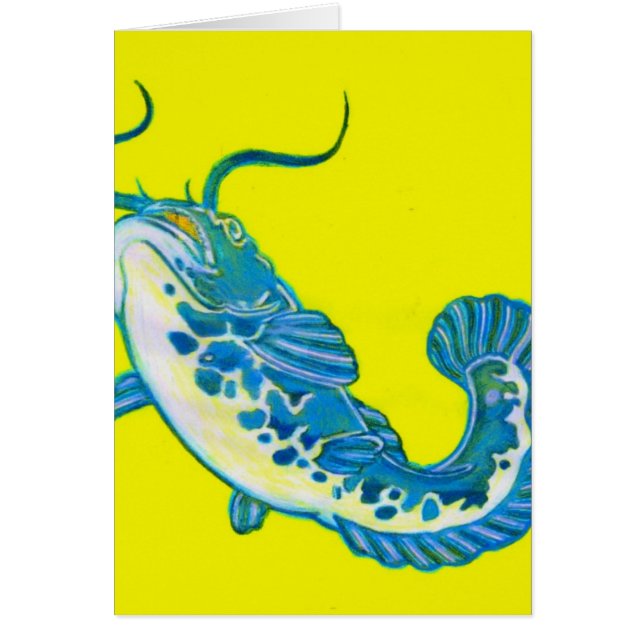 Cartão Peixe Azul Sortudo 1 (Frente)