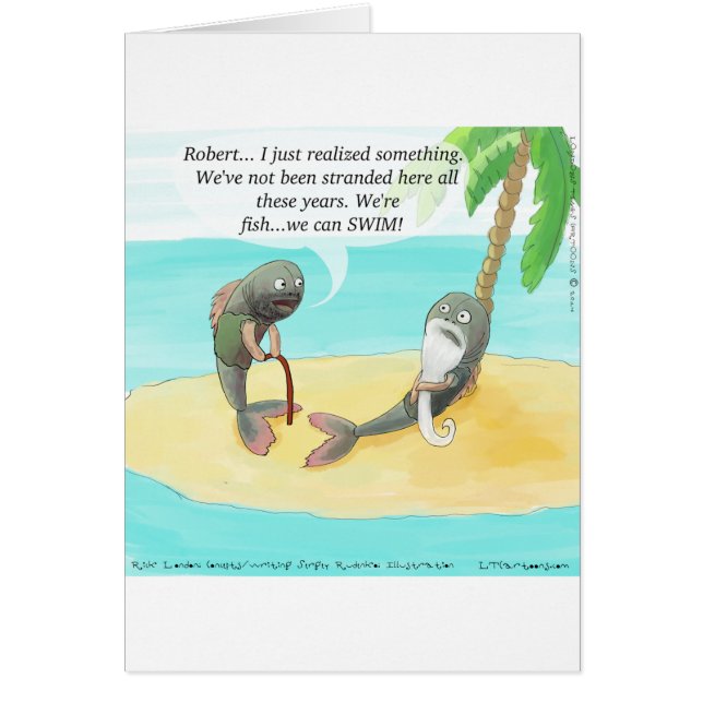 Cartão Peixe Confuso Engraçado (Frente)