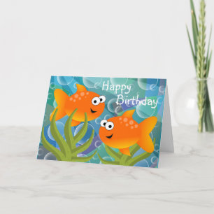 Cartão Peixe de Aniversário No Mar