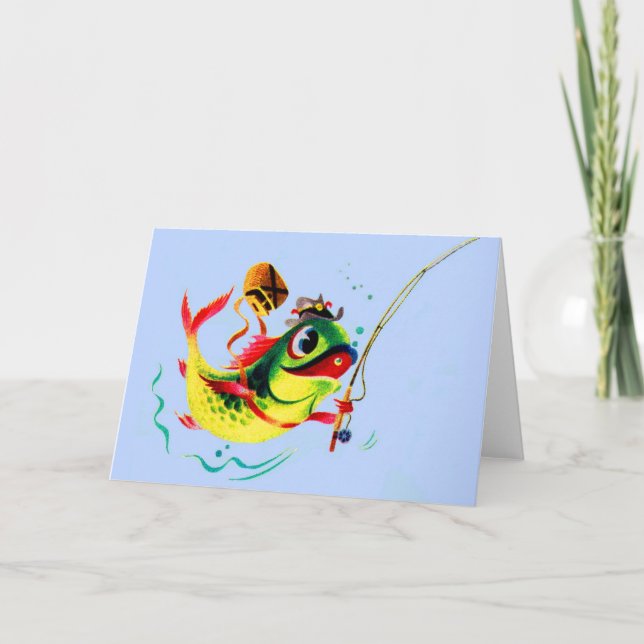 Cartão Peixe de pesca dos anos 40 (Frente)