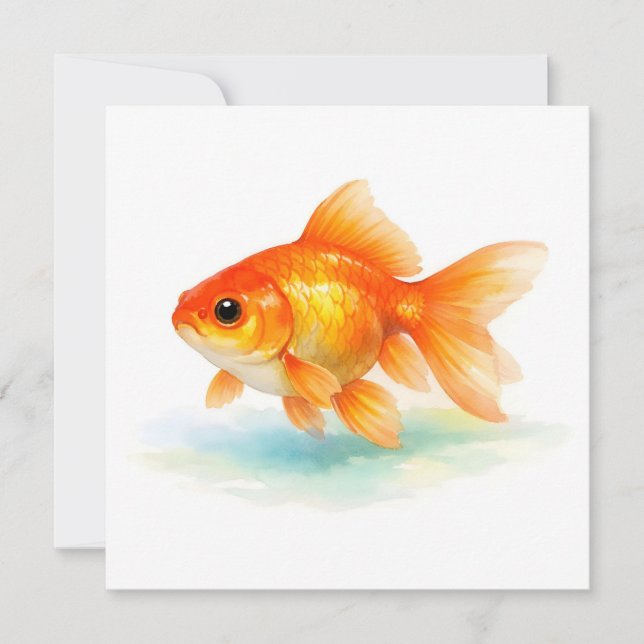 Cartão Peixe Dourado Aquarela (Frente)
