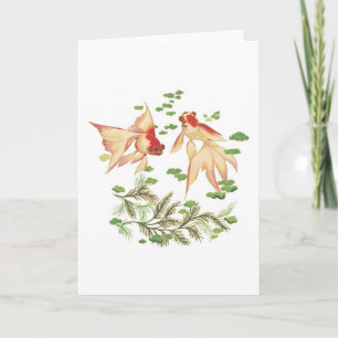 Cartão Peixe Dourado Chinês - Boa Sorte