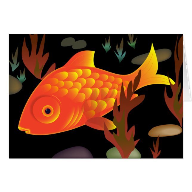 Cartão Peixe dourado profundamente (Frente Horizontal)