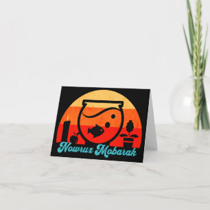 Cartão Peixe Dourado Retro Nowruz Mobarak