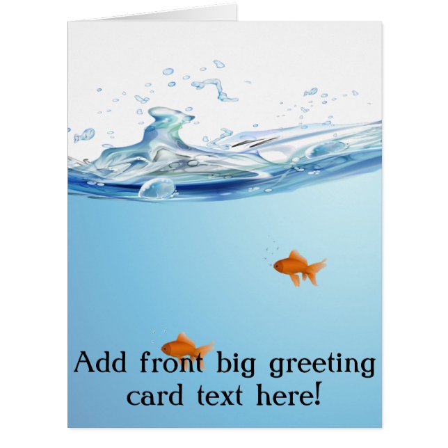 Cartão Peixe dourado sob o aquário da água (Frente)